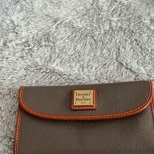 Dooney & Bourke Brown Leather Wallet with Tan Trim